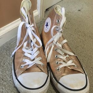 Gold glitter Converse high tops